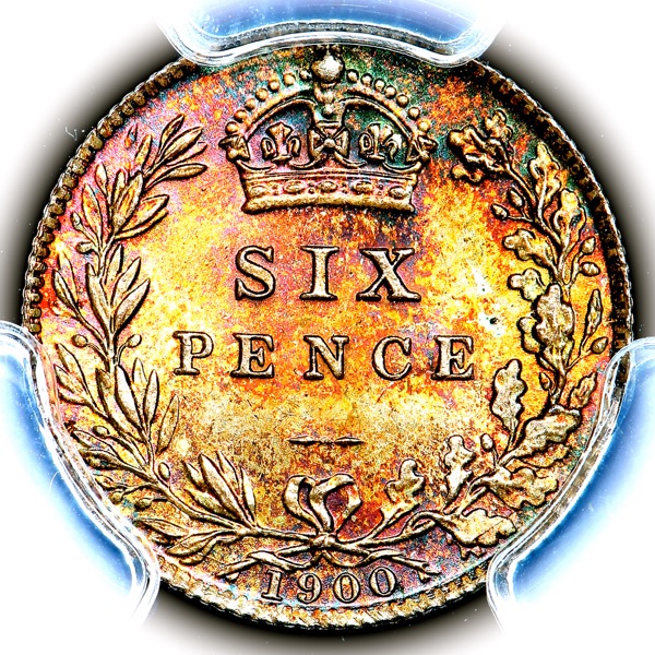 1900 Victoria Old Head Sixpence Practically FDC. PCGS - Mint State 67