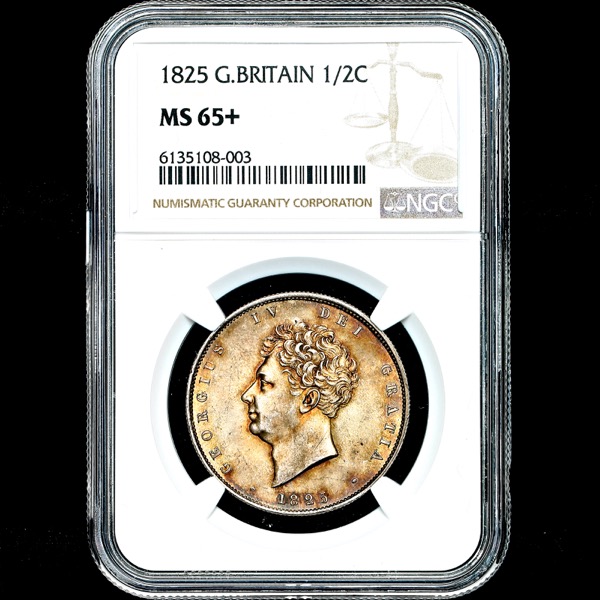 1825 George IV Halfcrown Brilliant Uncirculated. NGC - MS65+