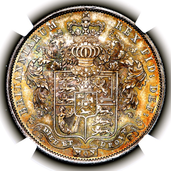 1825 George IV Halfcrown Brilliant Uncirculated. NGC - MS65+