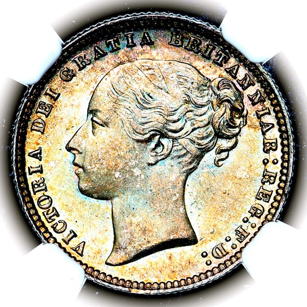 1877 Victoria Shilling Brilliant Uncirculated. NGC - MS66