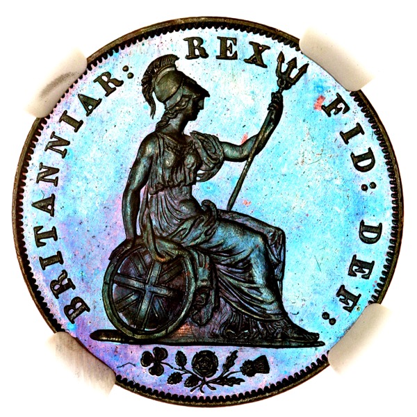 1826 George IV Proof Halfpenny Practically FDC. NGC - PF66 BN