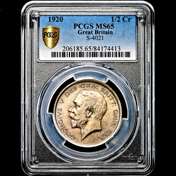 1920 George V Halfcrown Brilliant Uncirculated. PCGS - MS65