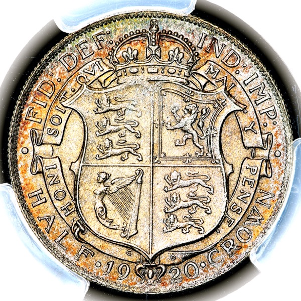 1920 George V Halfcrown Brilliant Uncirculated. PCGS - MS65