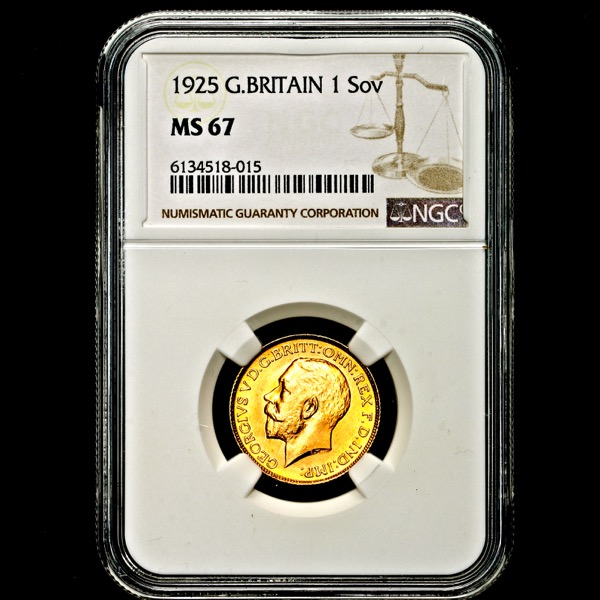 1925 George V Sovereign Practically FDC. NGC - MS67