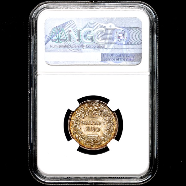 1839 Victoria Shilling Brilliant Uncirculated. NGC - MS65+