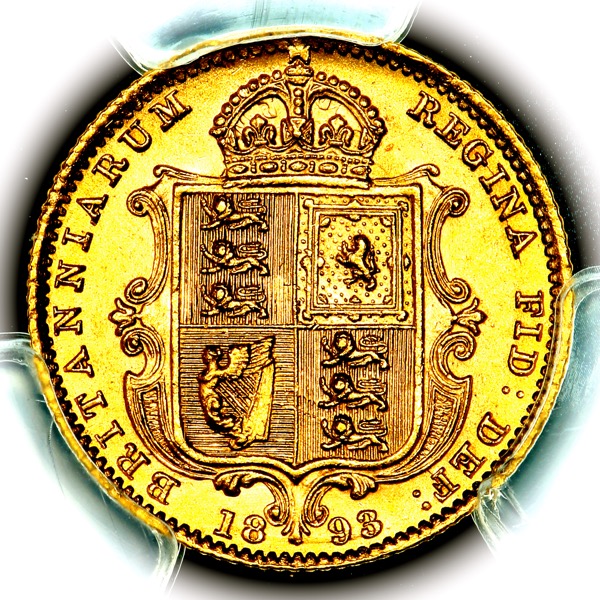 1893 Victoria Jubilee Head Half Sovereign Uncirculated grade. PCGS - MS63