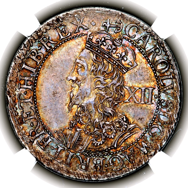 1638-1639 Charles I Shilling Choice Uncirculated. NGC - MS64