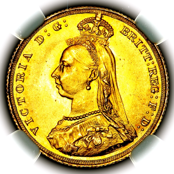 1887 Victoria Jubilee Head Sovereign Brilliant Uncirculated. NGC - MS65