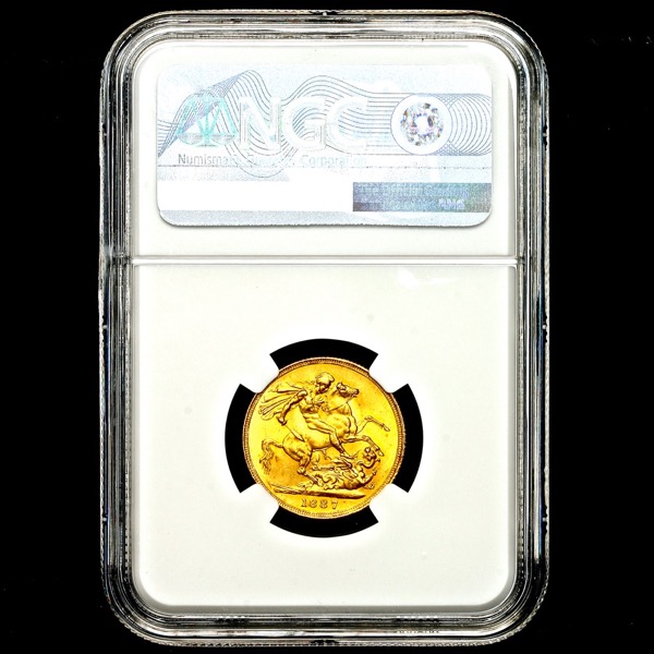 1887 Victoria Jubilee Head Sovereign Brilliant Uncirculated. NGC - MS65