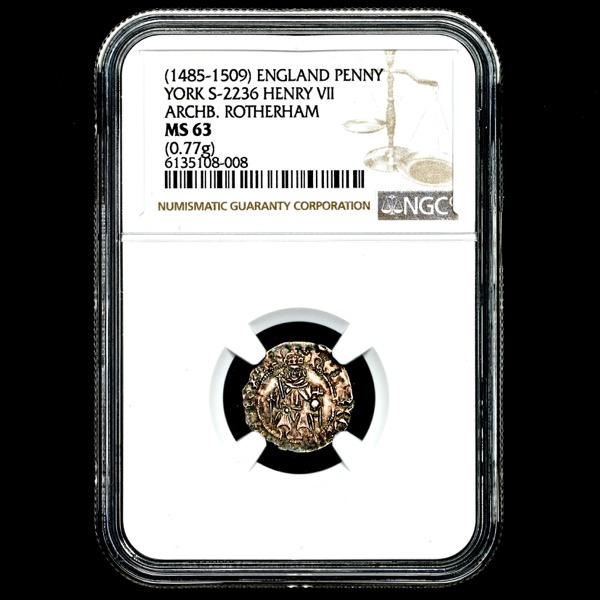 1485-1509 Henry VII Sovereign Penny Uncirculated grade. NGC - MS63