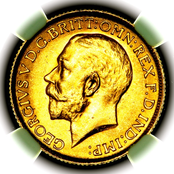 1916 George V Sovereign Brilliant Uncirculated. NGC - M65