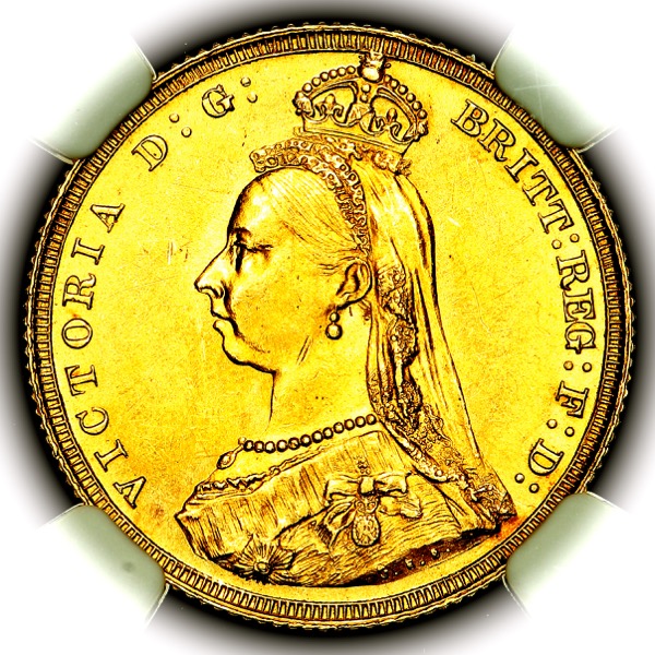 1887 Victoria Jubilee Head Sovereign Uncirculated grade. NGC - MS63