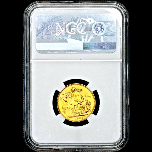 1887 Victoria Jubilee Head Sovereign Uncirculated grade. NGC - MS63