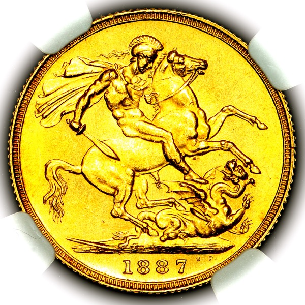 1887 Victoria Jubilee Head Sovereign Uncirculated grade. NGC - MS63