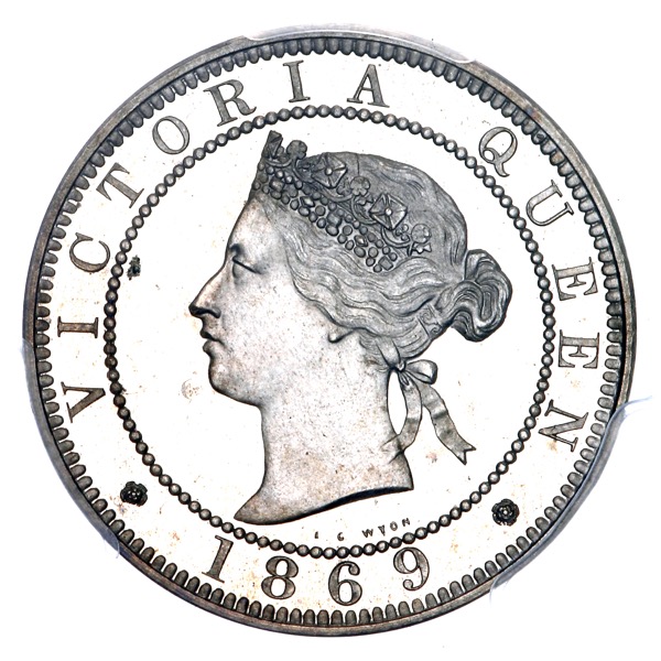 1869 Victoria Jamaica Proof Penny PCGS - PR65 CAMEO