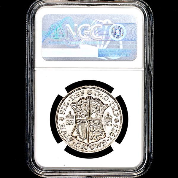 1933 George V Halfcrown Brilliant Uncirculated. NGC - MS65