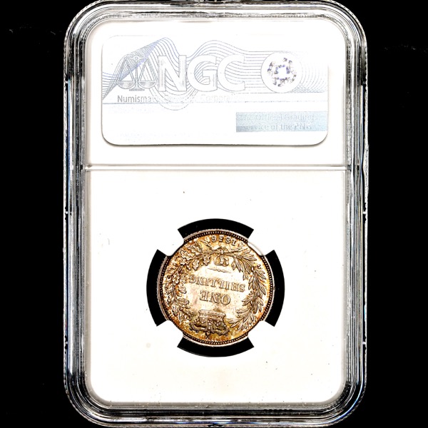 1856 Victoria Shilling Brilliant Uncirculated. NGC - MS65