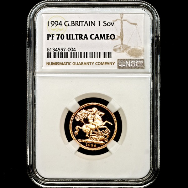 1994 Elizabeth II Proof Sovereign FDC grade. NGC - PF70 ULTRA CAMEO