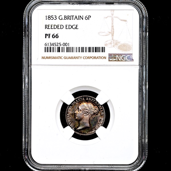 1853 Victoria Proof Sixpence NGC - PF66