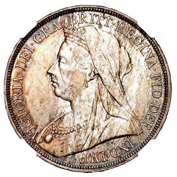 1895 Victoria Old Head Crown Choice Uncirculated. NGC - MS64