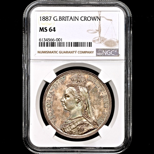 1887 Victoria Jubilee Head Crown Choice Uncirculated. NGC - MS64