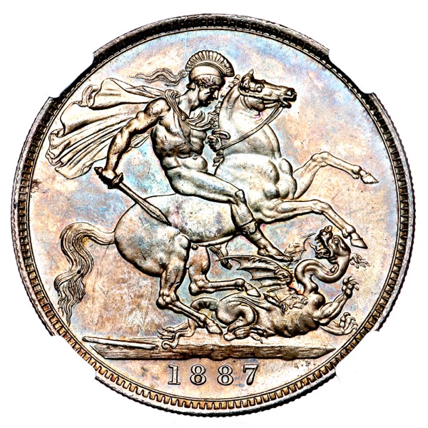 1887 Victoria Jubilee Head Crown Choice Uncirculated. NGC - MS64