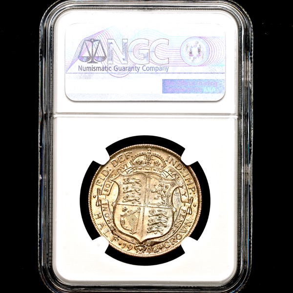 1912 George V Halfcrown Brilliant Uncirculated. NGC - MS65