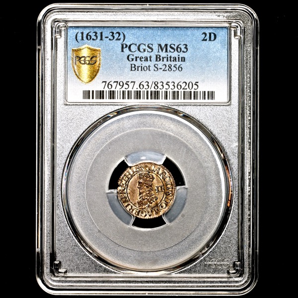 1631-1632 Charles I Halfgroat Uncirculated. PCGS - MS63