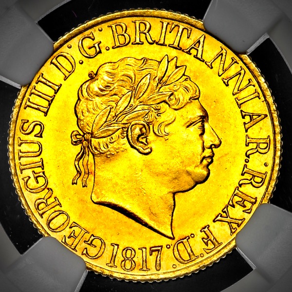 1817 George III Sovereign Brilliant Uncirculated. NGC - MS65+