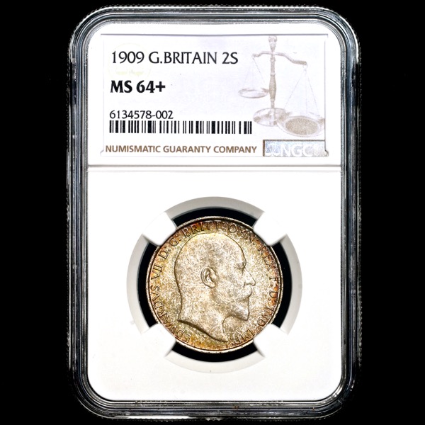1909 Edward VII Florin Choice Uncirculated. NGC - MS64+