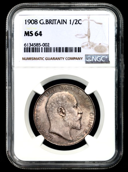 1908 Edward VII Halfcrown Choice Uncirculated. NGC - MS64