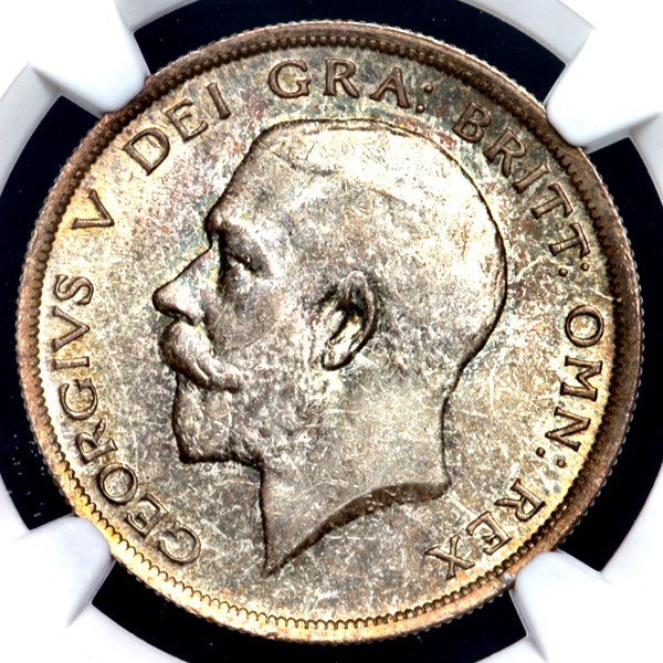 1916 George V Halfcrown Brilliant Uncirculated. NGC - MS66