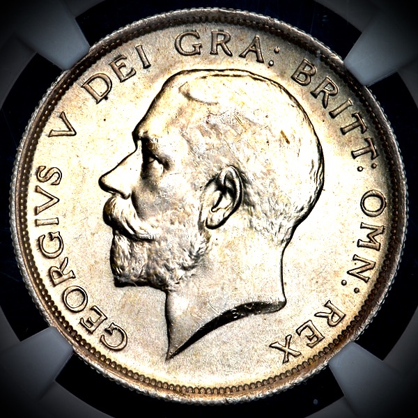 1918 George V Halfcrown Brilliant Uncirculated. NGC - MS65