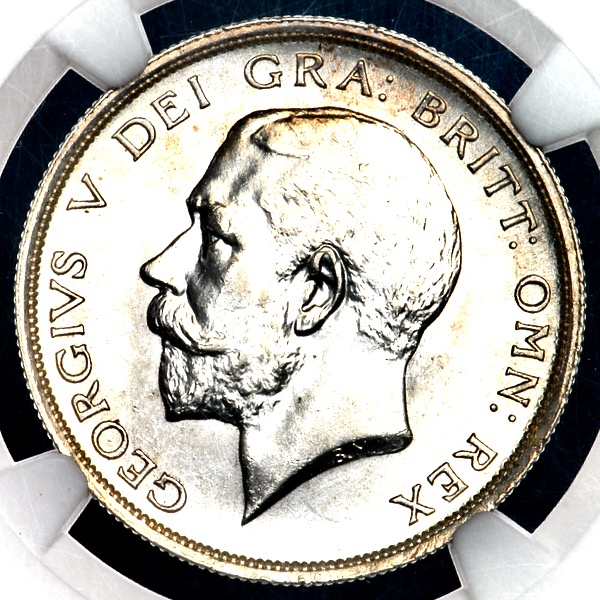 1915 George V Halfcrown Brilliant Uncirculated. NGC - MS65