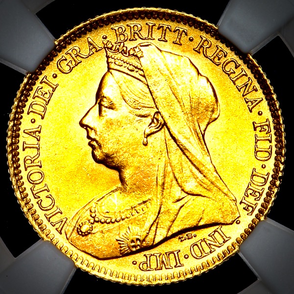 1900 Victoria Old Head Half Sovereign Brilliant uncirculated. NGC - MS65