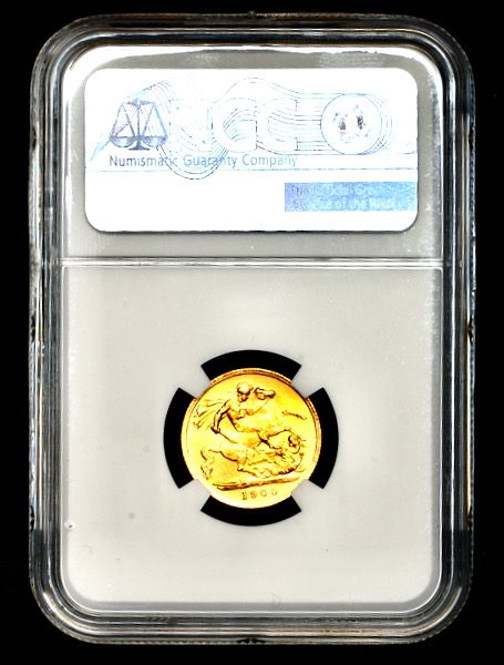 1900 Victoria Old Head Half Sovereign Brilliant uncirculated. NGC - MS65