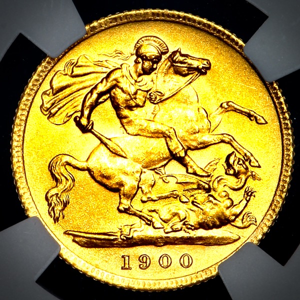 1900 Victoria Old Head Half Sovereign Brilliant uncirculated. NGC - MS65