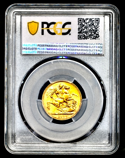 1888 Victoria Jubilee Head Sovereign PCGS - AU53
