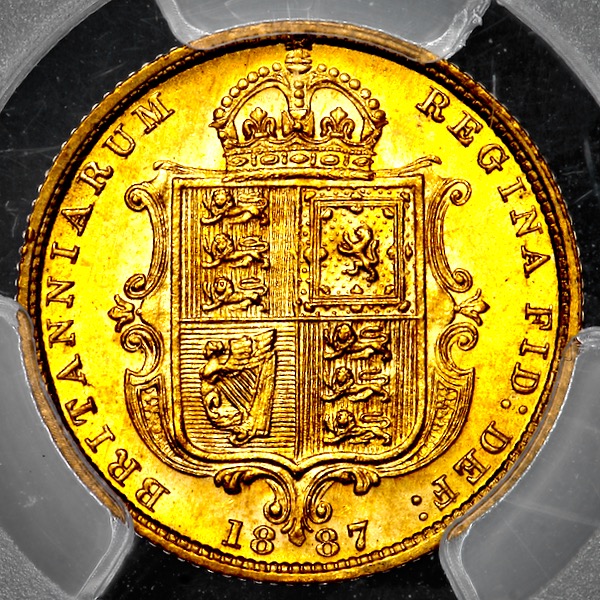 1887 Victoria Half Sovereign Brilliant Uncirculated. PCGS - MS65