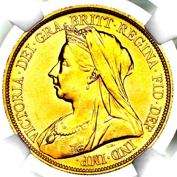 1893 Victoria Old Head £5 Uncirculated grade. NGC - MS63