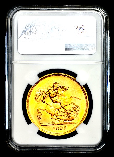 1893 Victoria Old Head £5 Uncirculated grade. NGC - MS63