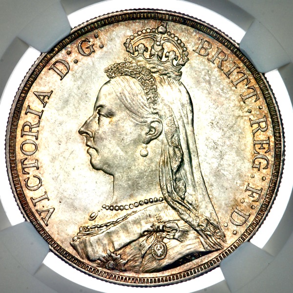 1887 Victoria Jubilee Head Crown Choice Uncirculated. NGC - Mint State 64
