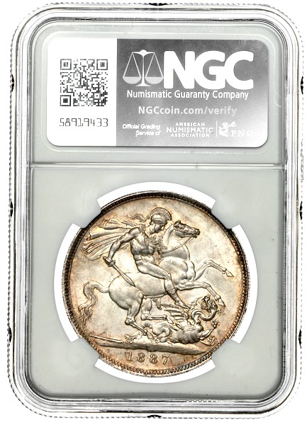 1887 Victoria Jubilee Head Crown Choice Uncirculated. NGC - Mint State 64