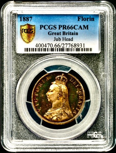 1887 Victoria Jubilee Head Proof Florin PCGS - PR66 CAMEO