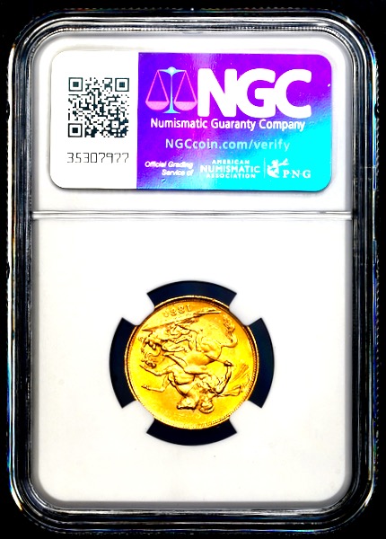 1880 Victoria Sovereign Choice Uncirculated. NGC - MS64