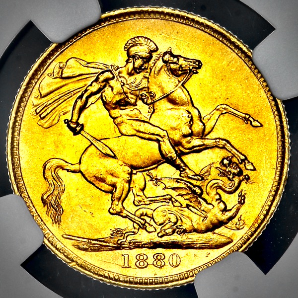 1880 Victoria Sovereign Choice Uncirculated. NGC - MS64