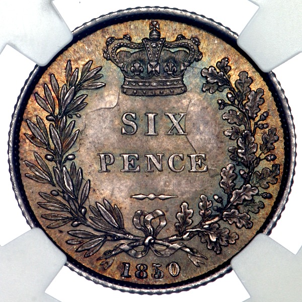 1850 Victoria Shilling Brilliant Uncirculated. NGC - MS66