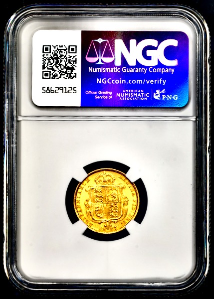 1887 Victoria Jubilee Head Half Sovereign Brilliant Uncirculated. NGC - MS65
