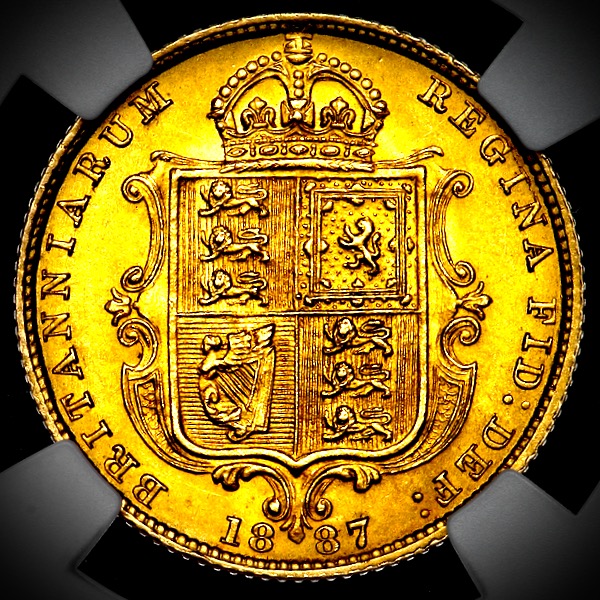 1887 Victoria Jubilee Head Half Sovereign Brilliant Uncirculated. NGC - MS65