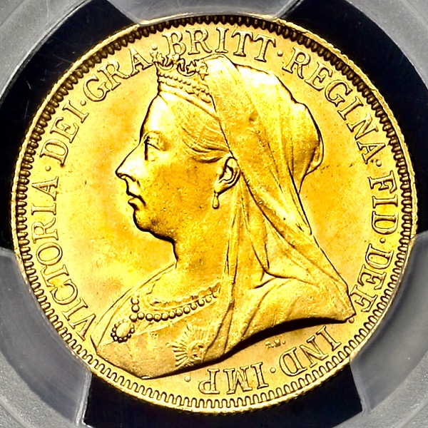 1893 Victoria Old Head £2 Brilliant Uncirculated. PCGS - MS65